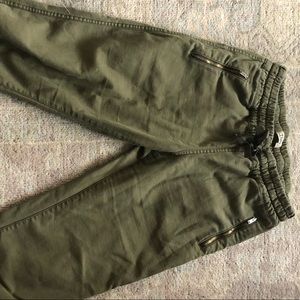 TNA army green pants with zip pockets